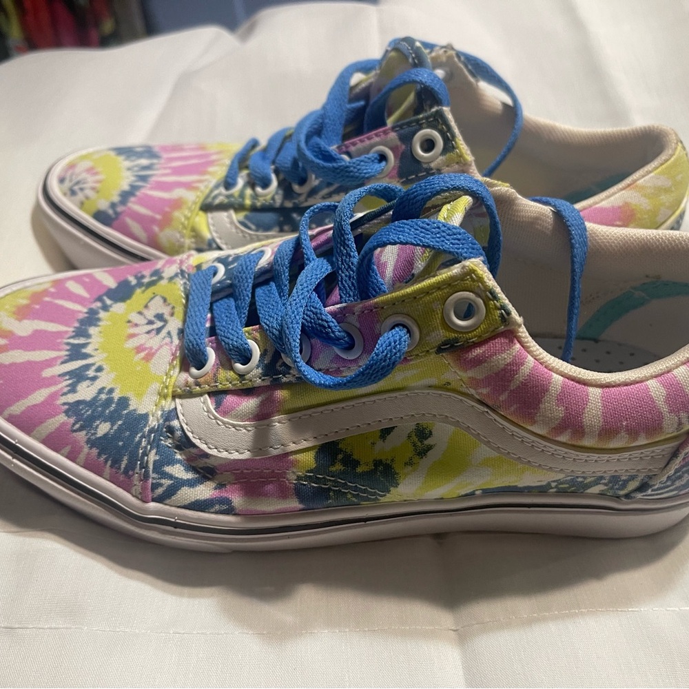 Vans Pink Yellow Tie-Dye Sneakers Vibrant Canvas